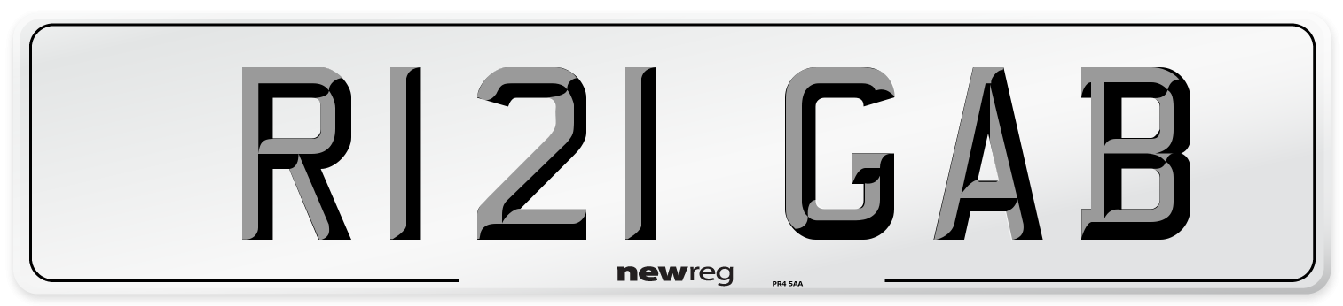 R121 GAB Number Plate from New Reg
